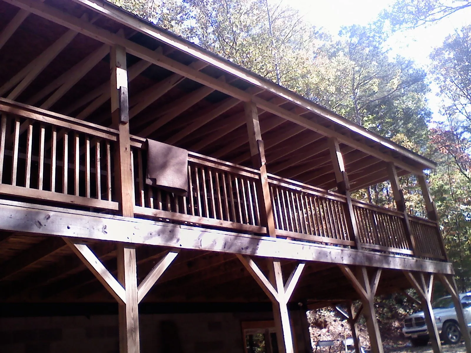 Timber framing under a new elevated porch and deck — Roof Leak Repair in Early Branch by Roofing Brothers